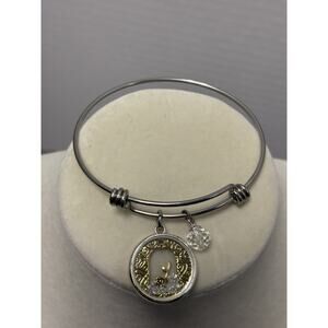Disney Women Bracelet Beautiful As A Rose Fine Silver Plated Wristband Beauty